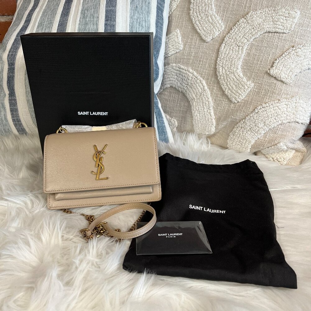 Saint Laurent Mini Sunset Beige Crossbody Bag